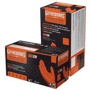 Gloveworks Nitrile Disposable Gloves, 8 mil Palm Thickness, Nitrile, Powder-Free, 2XL, 100 PK GWON49100